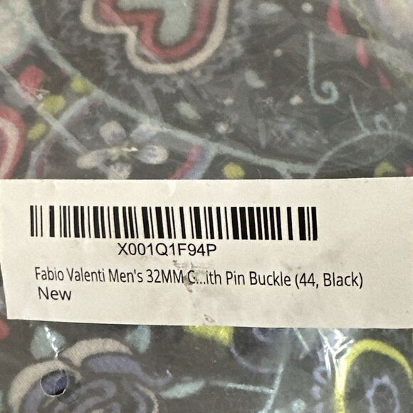 Fabio Valenti Men's 44" Black Genuine Leather Belt w/ Storage Pouch Gift-Ready - Picture 3 of 4